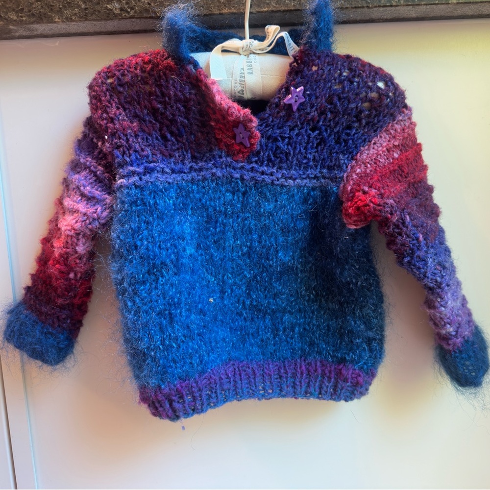 Vintage Handmade Ombré Baby Fall Winter Star Witchy Halloween Sweater